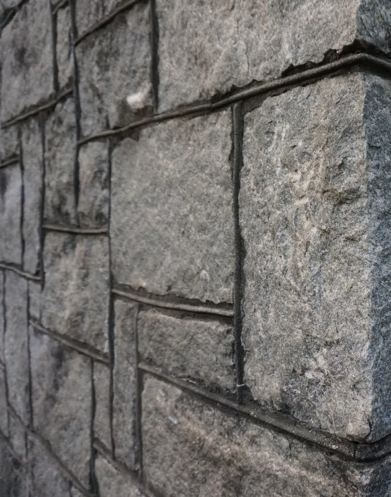 Ściana z ceglanych bloków